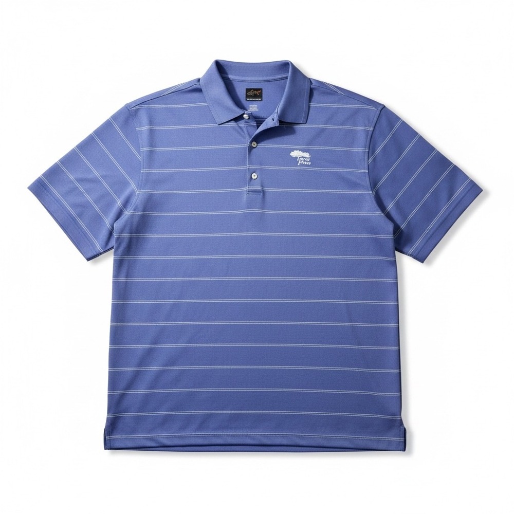Greg Norman‎ Polo Shirt Mens XL Blue Excellent Striped Torrey Pines Play Dry